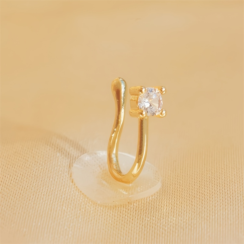 1-Piece Round Zircon Non Perfo - Body Jewelry Nose Ring 评论和价格