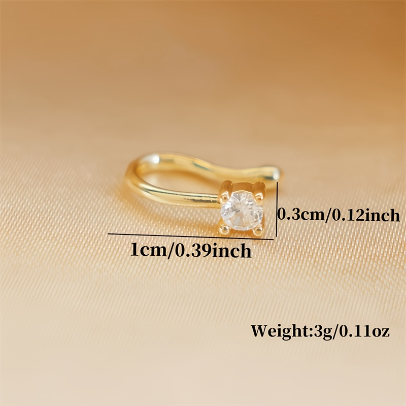 1-Piece Round Zircon Non Perfo - Body Jewelry Nose Ring 评论和价格
