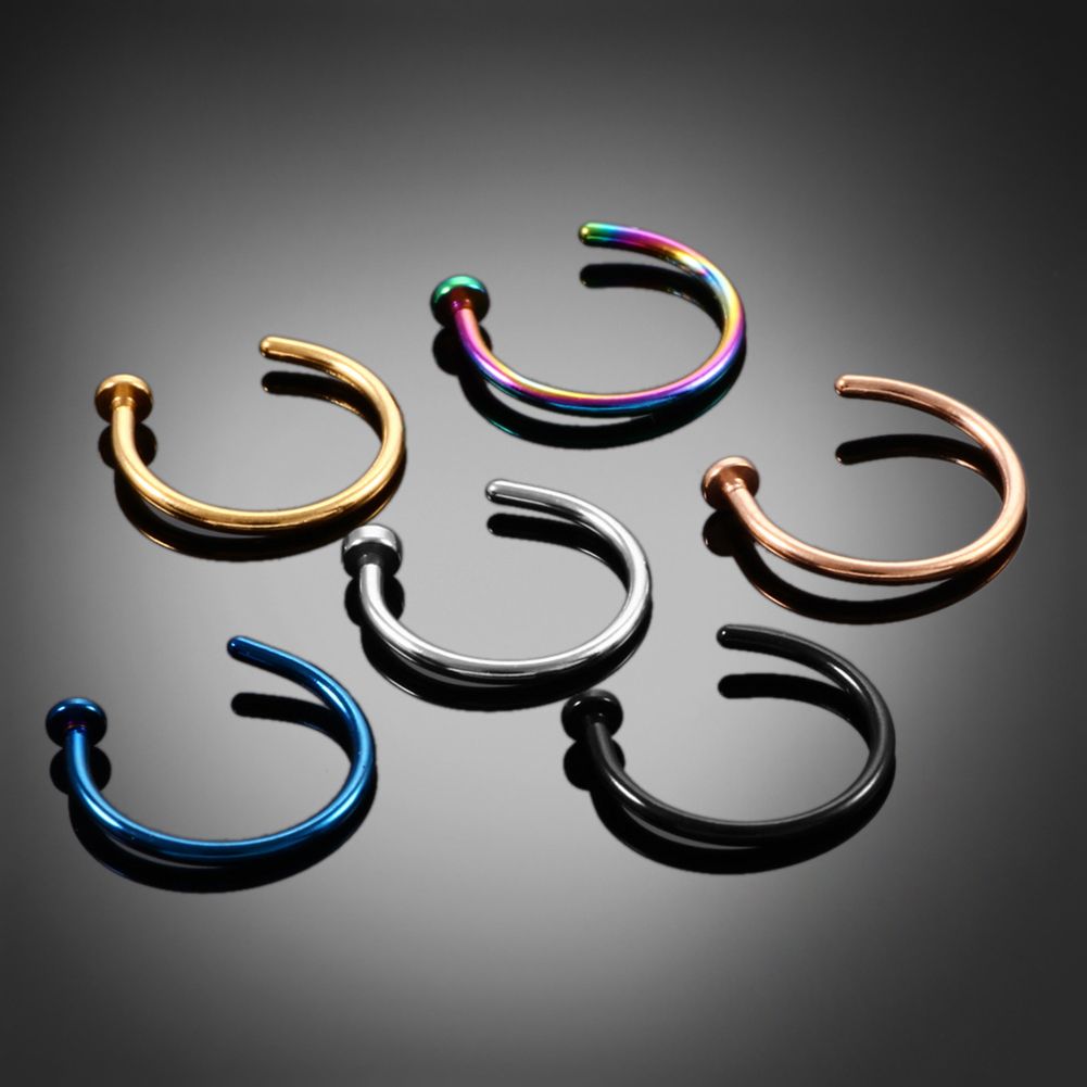 10 Pcs Thin Stainless Steel Fo - Body Jewelry Nose Ring 评论和价格
