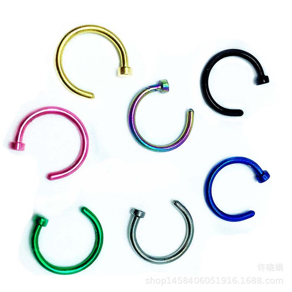 10 Pcs Thin Stainless Steel Fo - Body Jewelry Nose Ring 评论和价格