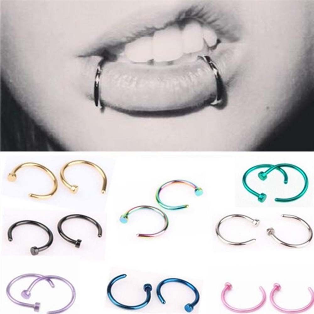10 Pcs Thin Stainless Steel Fo - Body Jewelry Nose Ring 评论和价格