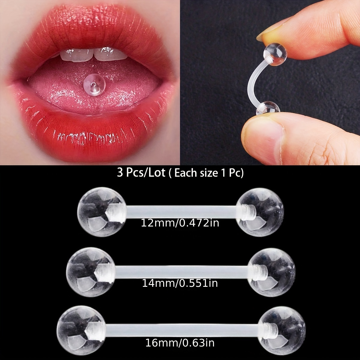 3pcs/Set (Each Size 1pc) Soft  - Body Jewelry Store 评论和价格