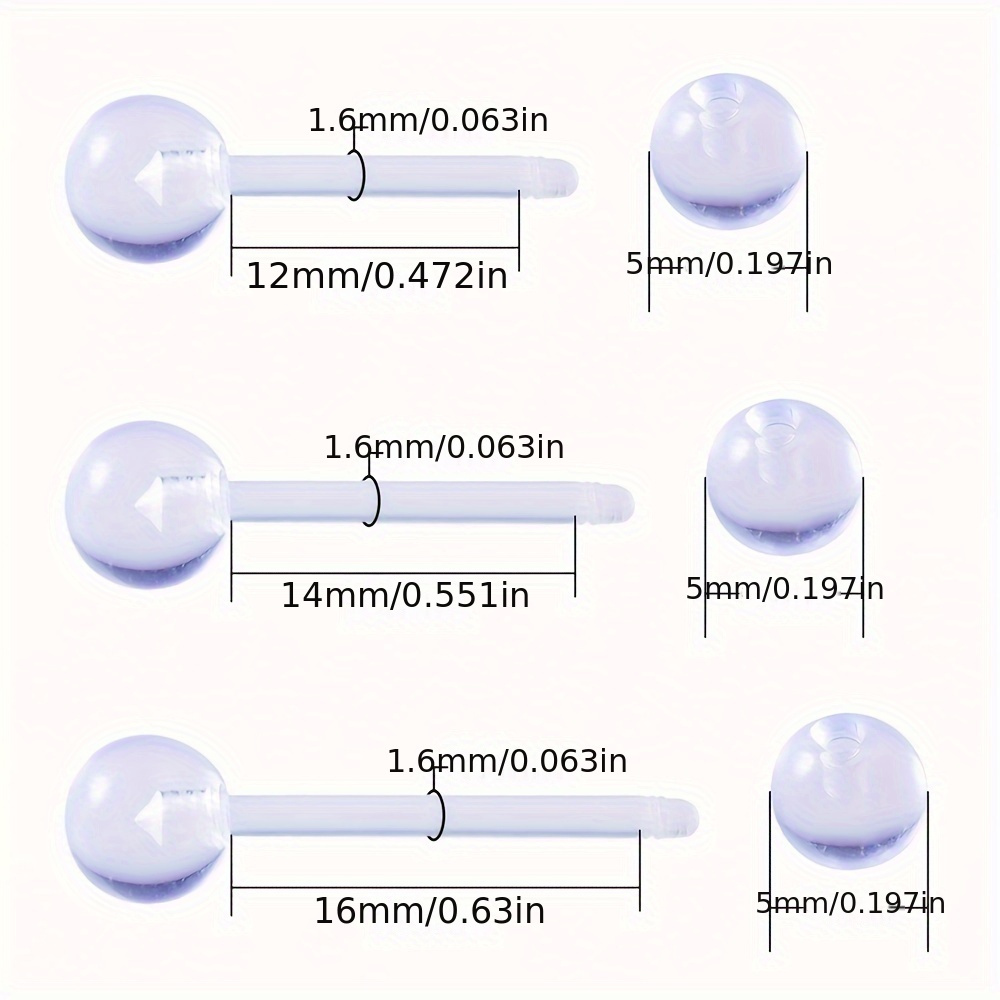 3pcs/Set (Each Size 1pc) Soft  - Body Jewelry Store 评论和价格