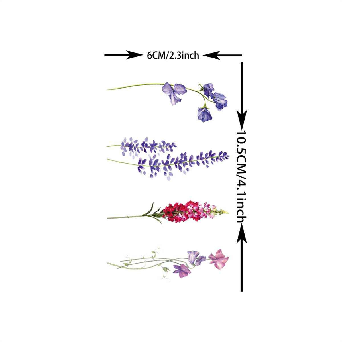 COKTAK 12Pieces Watercolor Lav - Body Jewelry Tattoo 评论和价格