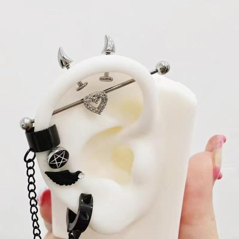 Stylish Devil Spikes Earrings  - Body Jewelry For Sensitive Skin 评论和价格