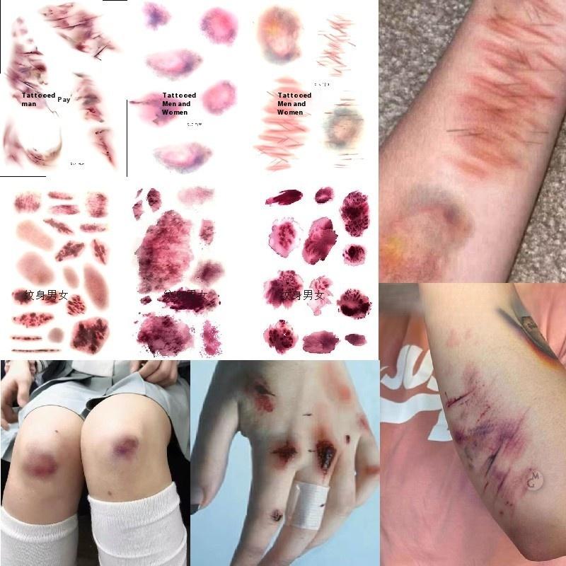 4 Sheets Halloween Wound Bruis - Body Jewelry Tattoo 评论和价格