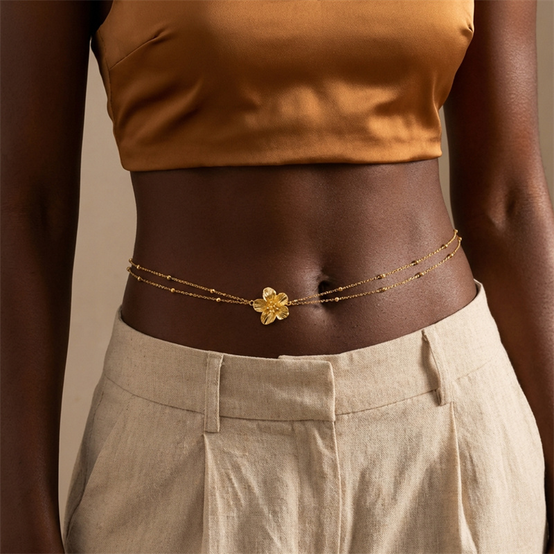 Simple Double Layers Belly Cha - Body Jewelry Sale 评论和价格