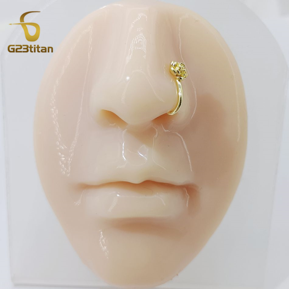 1pc Crystal Copper Rose Nose C - Body Jewelry Nose Ring 评论和价格