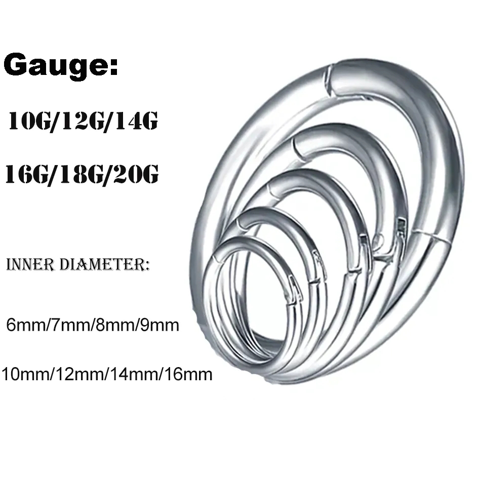 1PC G23 Titanium Hinged Segmen - Septum Clicker Ring 评论和价格