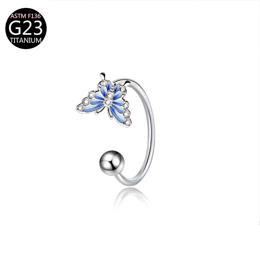 ASTM F136 Titanium Butterfly L - Body Jewelry Nose Ring 评论和价格