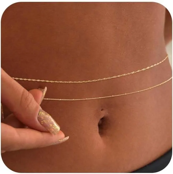 14k Gold Plated 26-33Inch Adju - Body Jewelry By The Chain Gang 评论和价格