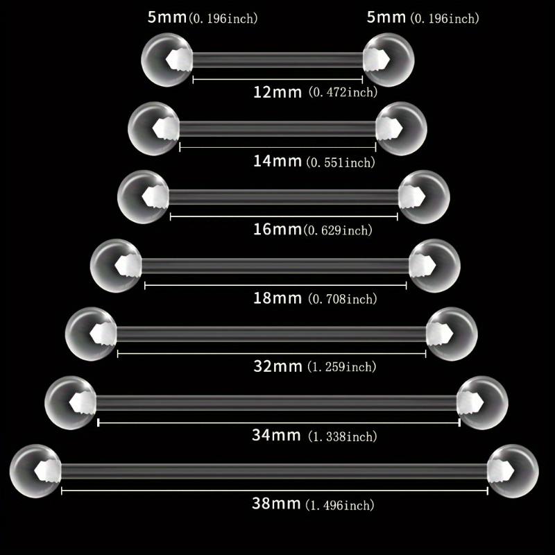 JKC Store 10pcs Acrylic Barbel - Body Jewelry Store 评论和价格