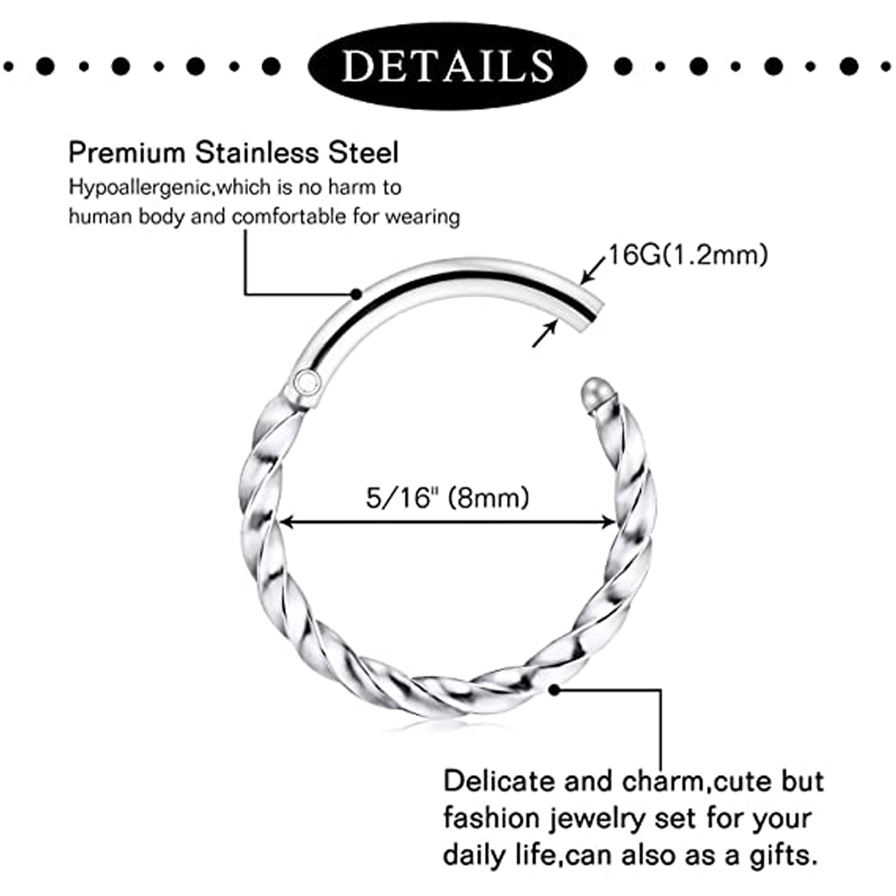 1Pcs Septum Rings Hoop Nose Ri - Septum Clicker Ring 评论和价格